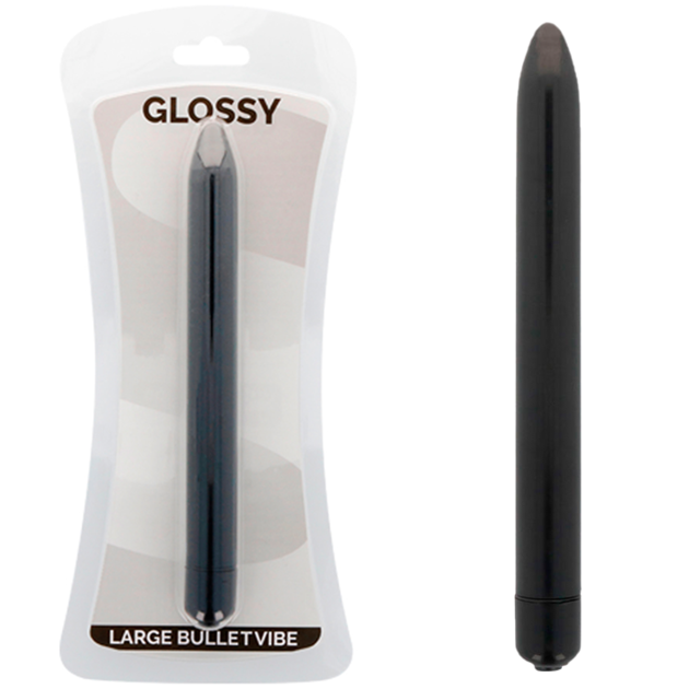 GLOSSY – SLIM VIBRADOR NEGRO