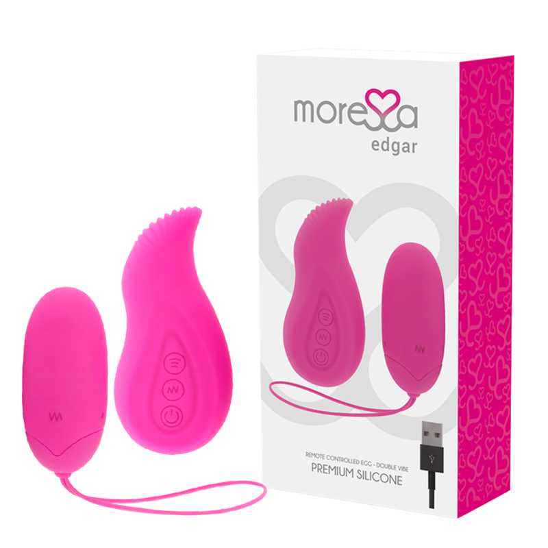 MORESSA – EDGAR SET DUO HUEVO REMOTO Y MANDO CON VIBRACION INCORPORADA PREMIUM SILICONE CONTROL REMOTO