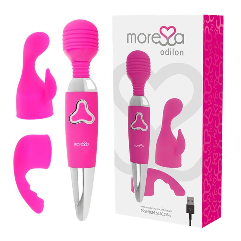 MORESSA – ODILON WAND POTENTE MOTOR MAS DOS CABEZALES PREMIUM SILICONE RECARGABLE