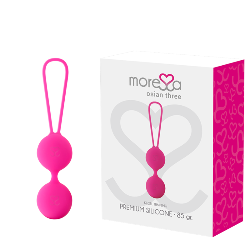 MORESSA – OSIAN THREE ENTRENAMIENTO SUELO PELVICO 85 gr PREMIUM SILICONA ROSA