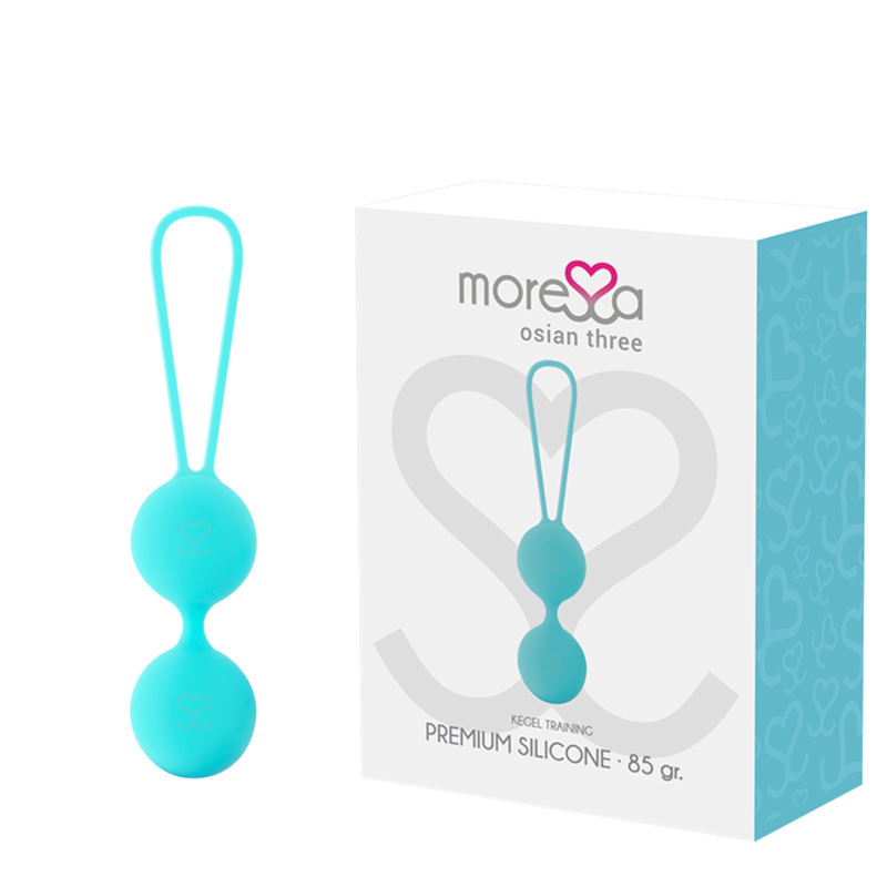 MORESSA – OSIAN THREE ENTRENAMIENTO SUELO PELVICO 85 gr PREMIUM SILICONA TURQUESA