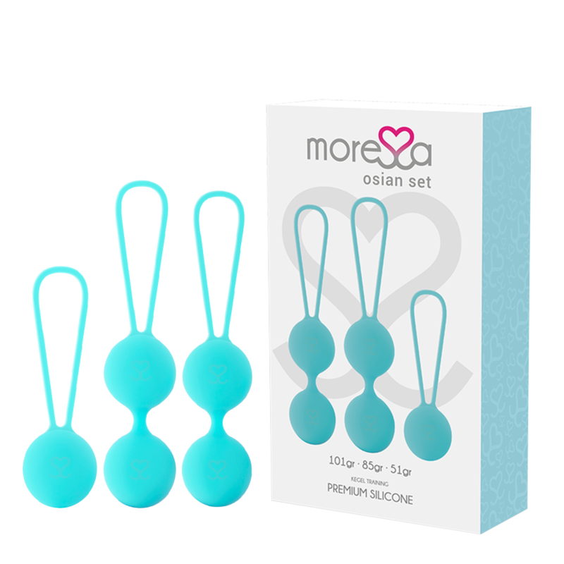 MORESSA – OSIAN SET Osian One; 51 Gr / Osian Two; 101 Gr / Osian Three 85 gr PREMIUM SILICONA TURQUESA