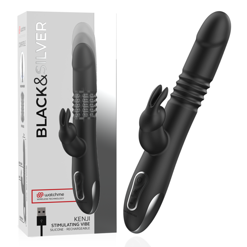 BLACKSILVER – KENJI VIBRADOR RABBIT UP DOWN COMPATIBLE CON WATCHME