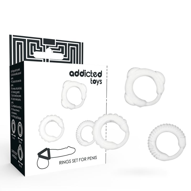 ADDICTED TOYS – SET 3 ANILLOS PENE CLEAR