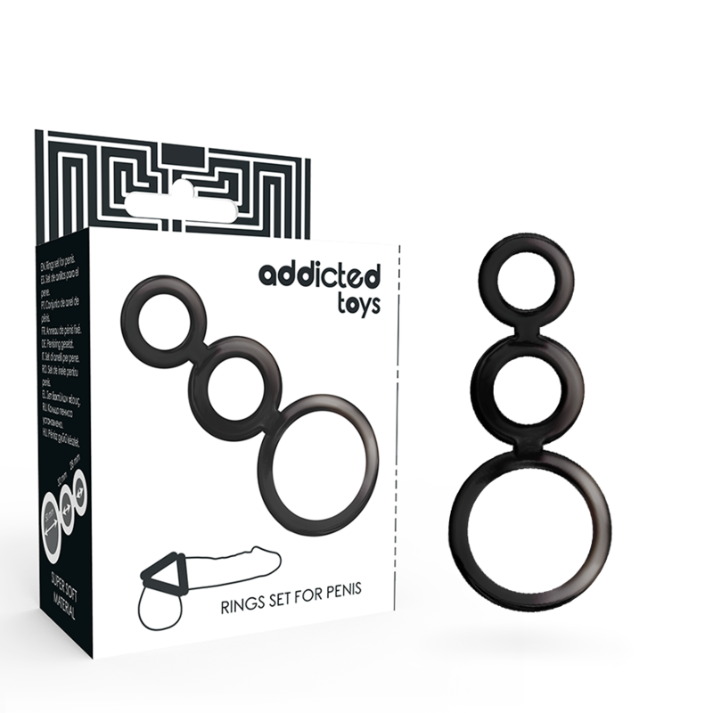 ADDICTED TOYS – SET ANILLOS PENE Y TESTICULOS – AHUMADO