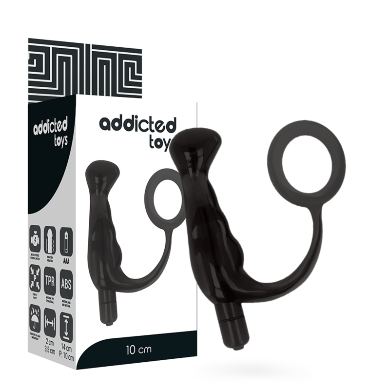 ADDICTED TOYS – VIBRADOR PROSTTICO NEGRO 10 CM