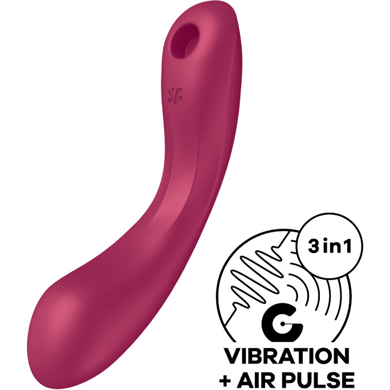 SATISFYER – CURVE TRINITY 1 AIR PULSE VIBRATION ROJO