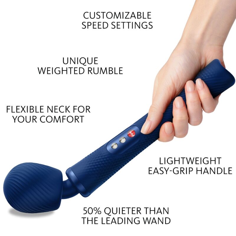 FUN FACTORY – VIM WAND RUMBLE VIBRADOR RECARGABLE SILICONA AZUL MEDIANOCHE