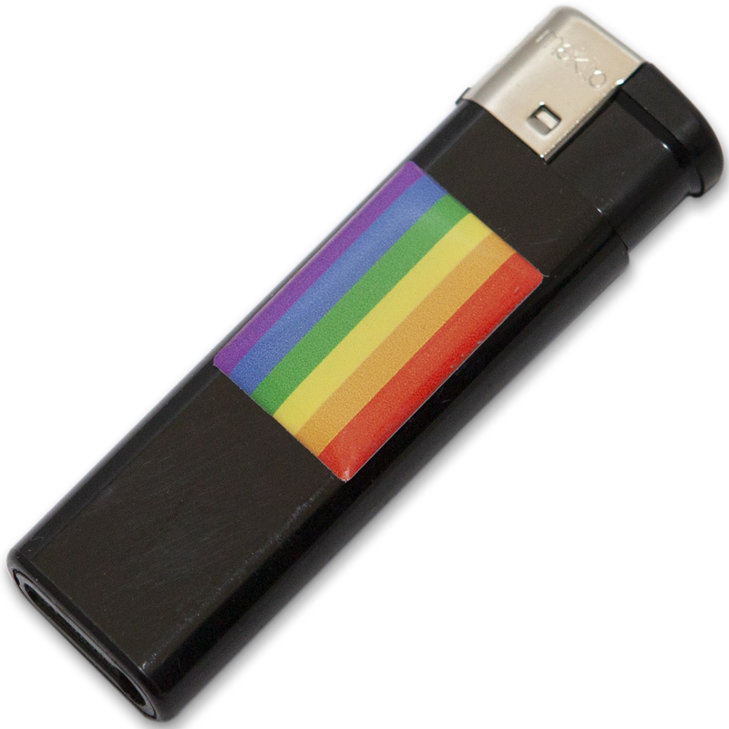 PRIDE – MECHERO NEGRO CON BANDERA LGBT