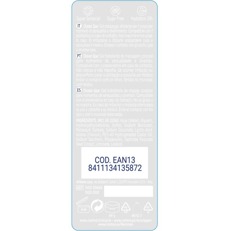 CONTROL – 2 EN 1 MASSAGE  PLEASURE MEDITERRANEAN SEA 200 ML