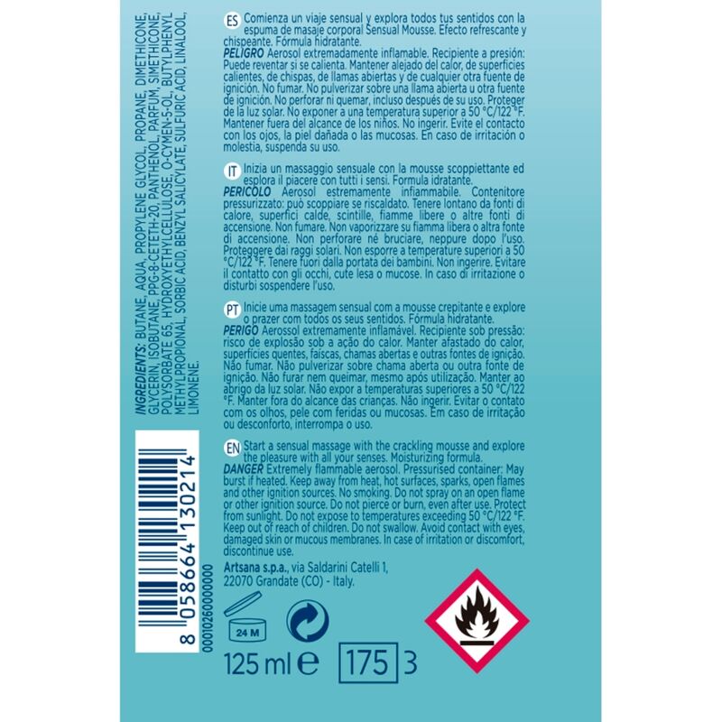 CONTROL – CREMA MASAJE MOUSSE SENSUAL WAVE 125 ML