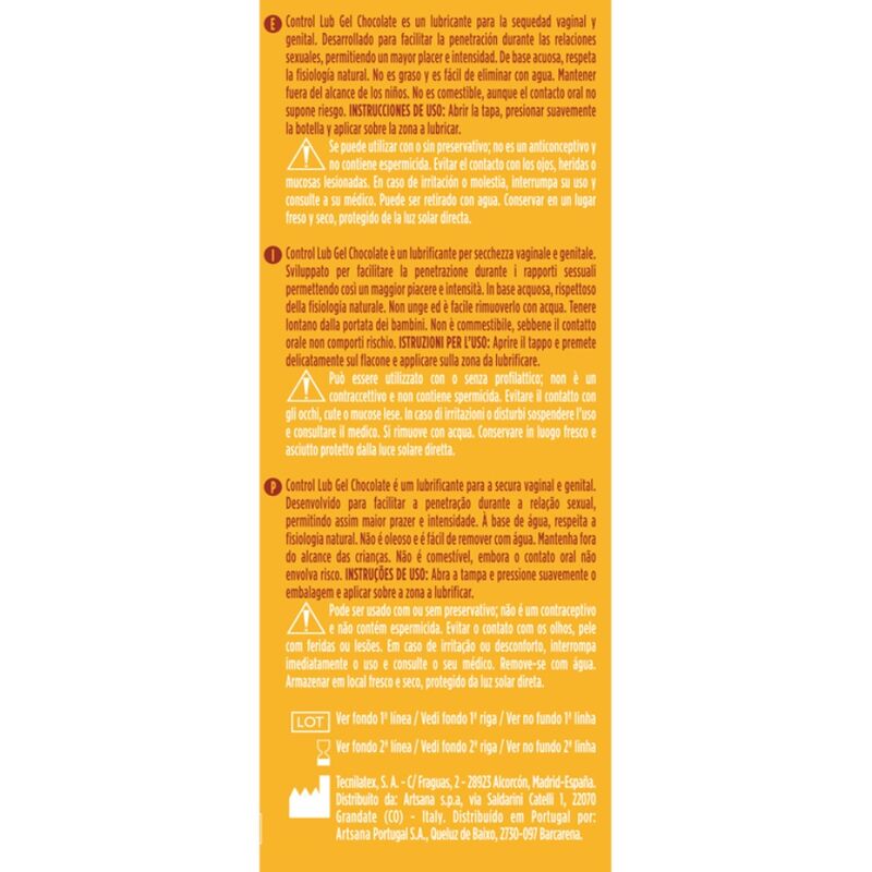 CONTROL – LUB GEL LUBRICANTE CHOCOLATE 75 ML