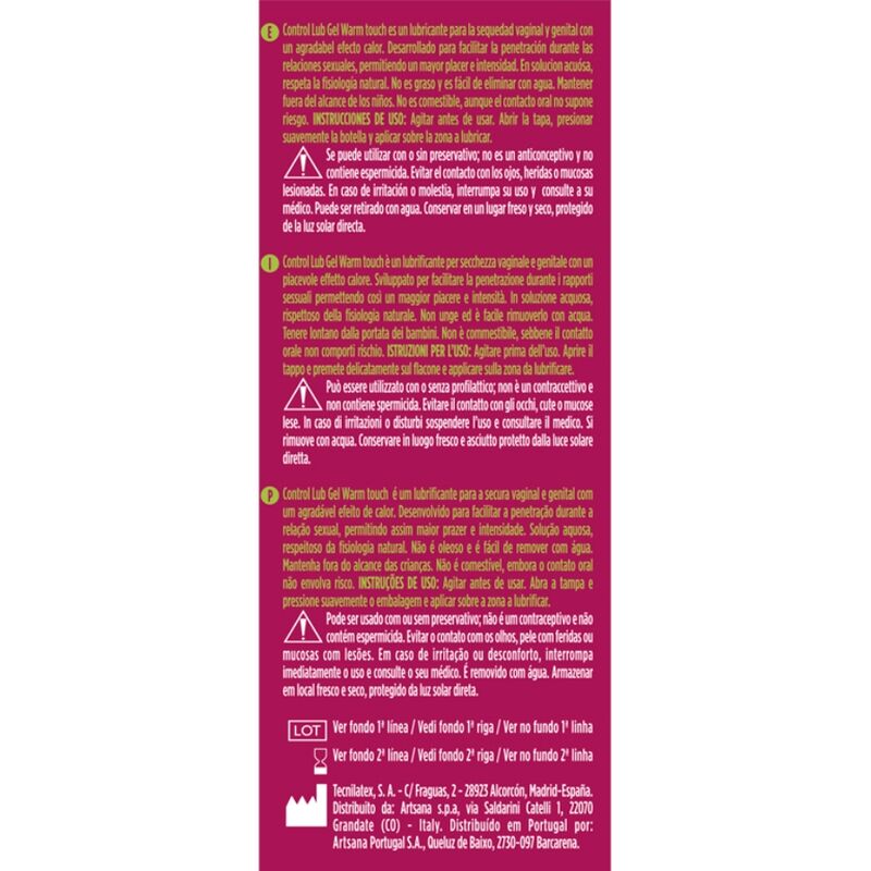CONTROL – LUB GEL LUBRICANTE EFECTO CALOR 75 ML