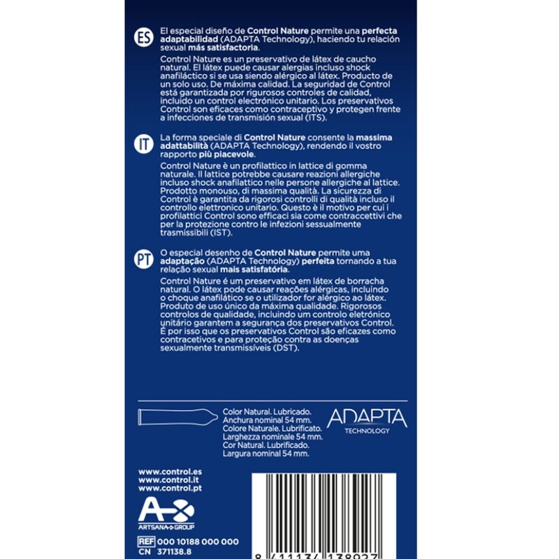 CONTROL – ADAPTA NATURE PRESERVATIVOS 6 UNIDADES