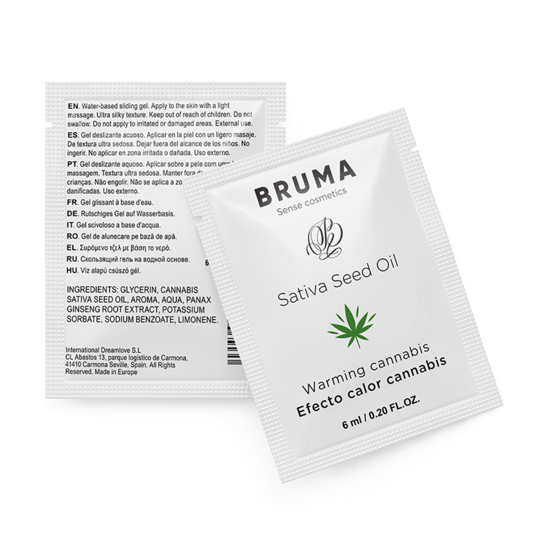 BRUMA – 6 ML GEL DESLIZANTE CON ACEITE DE SEMILLA EFECTO CALOR SABOR CANNABIS