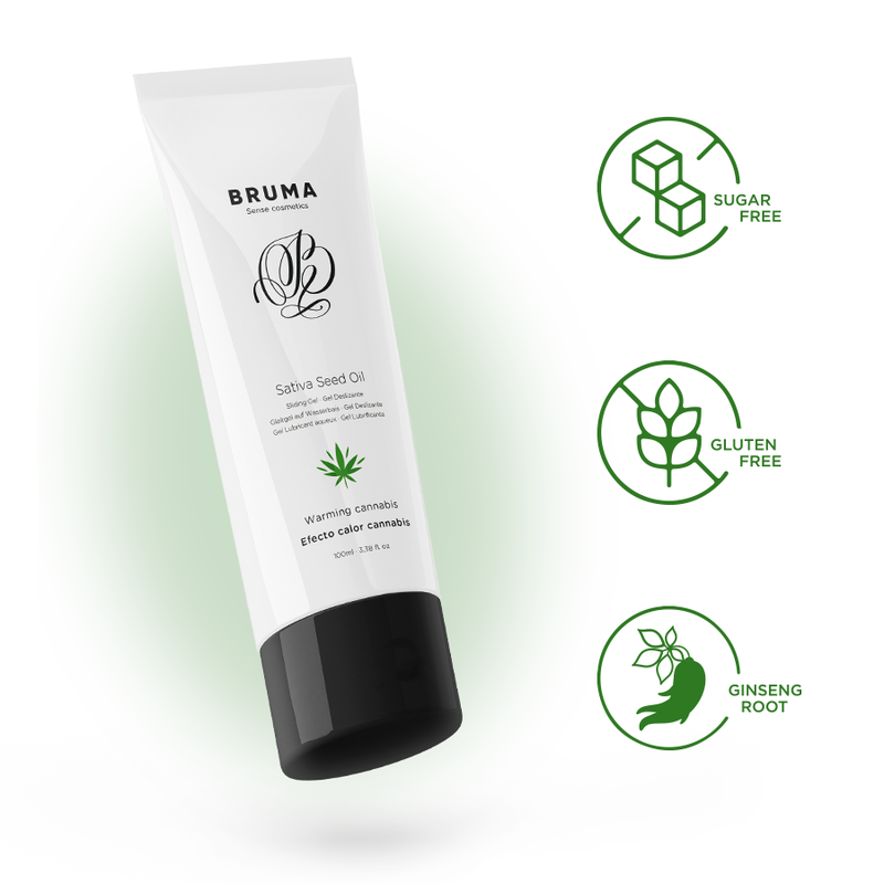 BRUMA – GEL DESLIZANTE CON ACEITE DE SEMILLA EFECTO CALOR SABOR CANNABIS 100 ML