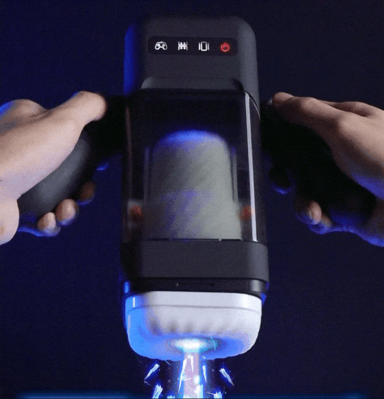 GAME CUP – MASTURBADOR MASCULINO CON VIBRACIÓN Y FUNCIÓN CALOR CON SOPORTE PARA MÓVILES – NEGRO