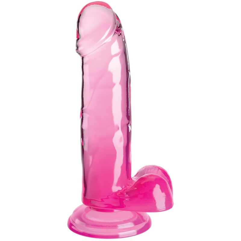 KING COCK – CLEAR PENE REALISTICO CON TESTICULOS 15.2 CM ROSA