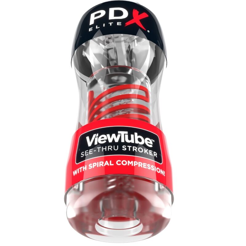 PDX ELITE – MASTURBADOR STROKER VIEWTUBE 2 COMPRESION ESPIRAL TRANSPARENTE