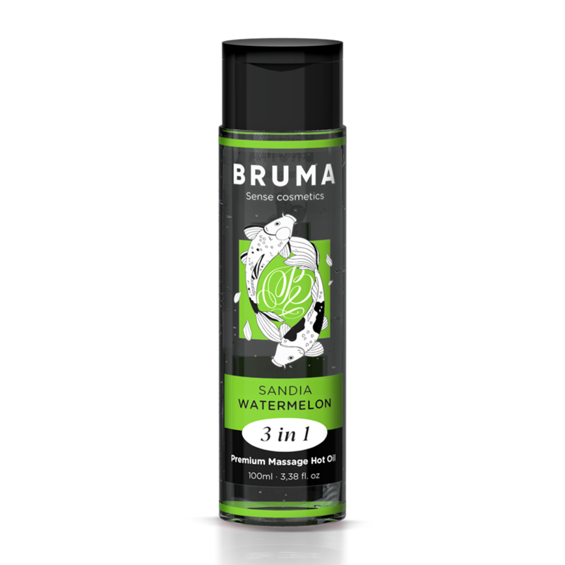 BRUMA – ACEITE DE MASAJE PREMIUM EFECTO CALOR SABOR SANDÍA 3 EN 1 – 100 ML