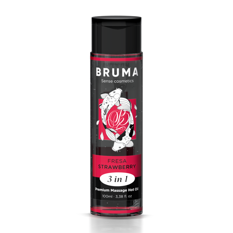 BRUMA – ACEITE DE MASAJE PREMIUM EFECTO CALOR SABOR FRESA 3 EN 1 – 100 ML