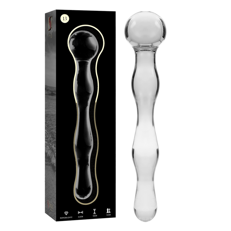 NEBULA SERIES BY IBIZA – MODELO 13 DILDO CRISTAL TRANSPARENTE 18 CM -O- 3.5 CM