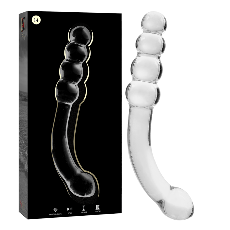 NEBULA SERIES BY IBIZA – MODELO 14 DILDO CRISTAL TRANSPARENTE 18.5 CM -O- 3 CM