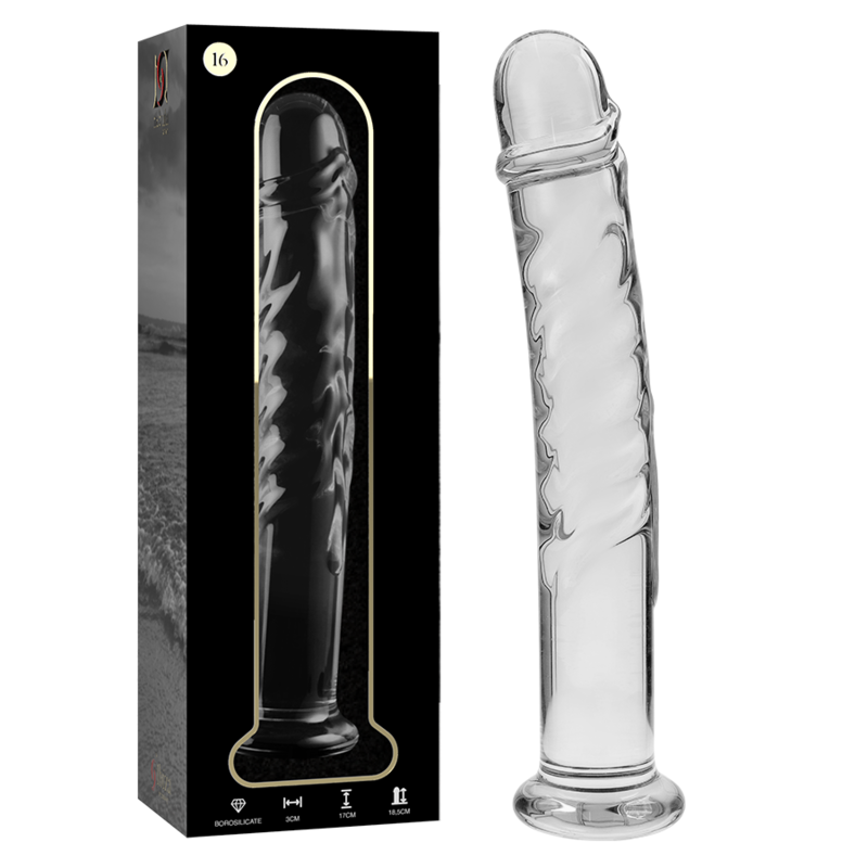 NEBULA SERIES BY IBIZA – MODELO 16 DILDO CRISTAL TRANSPARENTE 18.5 CM -O- 3 CM