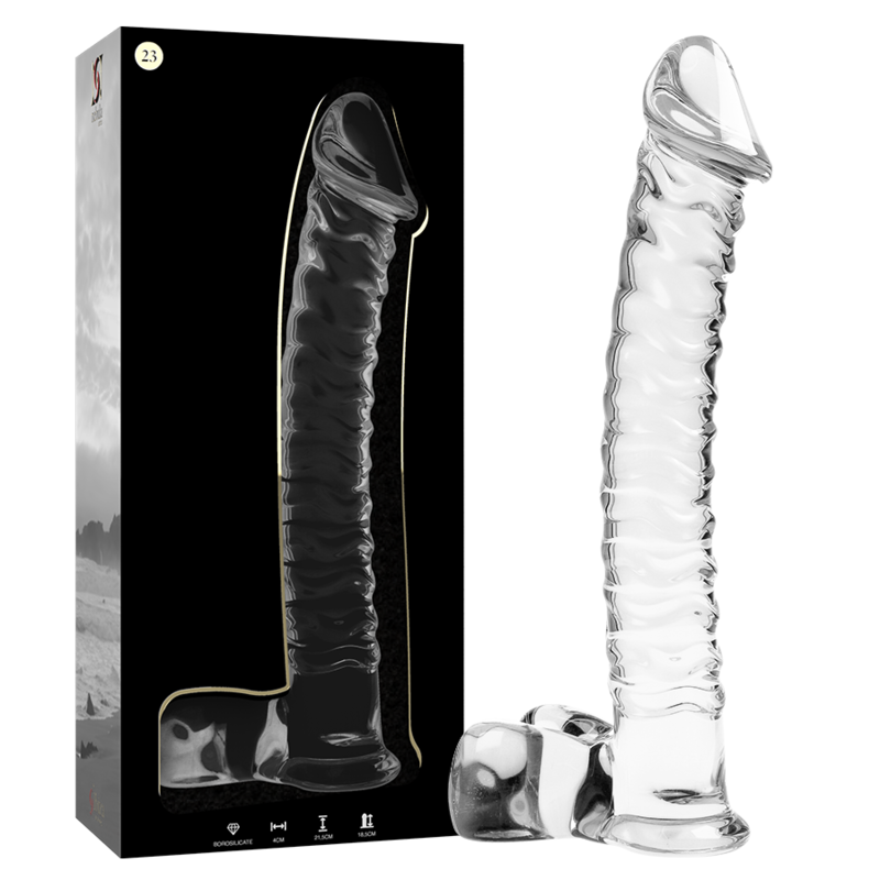 NEBULA SERIES BY IBIZA – MODELO 23 DILDO CRISTAL TRANSPARENTE 21.5 CM -O- 4 CM