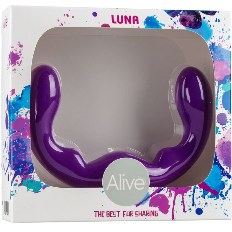 ALIVE – LUNA DILDO DOBLE PENETRACION SILICONA VIOLETA 25 CM