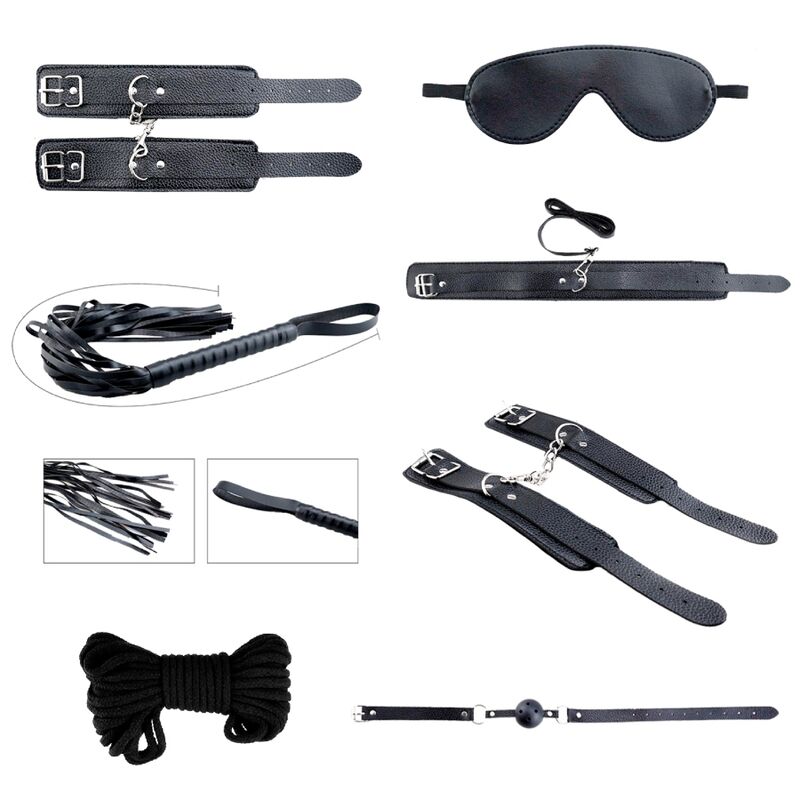 ALIVE – SECRET DESIRES KIT 7 PIEZAS BDSM NEGRO