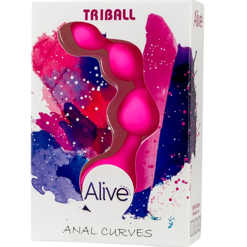 Cadena de bolas anales en silicona rosa 15 cm TRIBALL ALIVE
