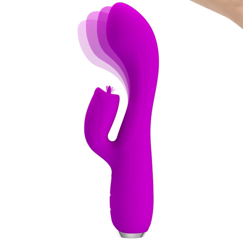 PRETTY LOVE – GLORIA VIBRADOR CONEJO RECARGABLE-IMPERMEABLE MORADO