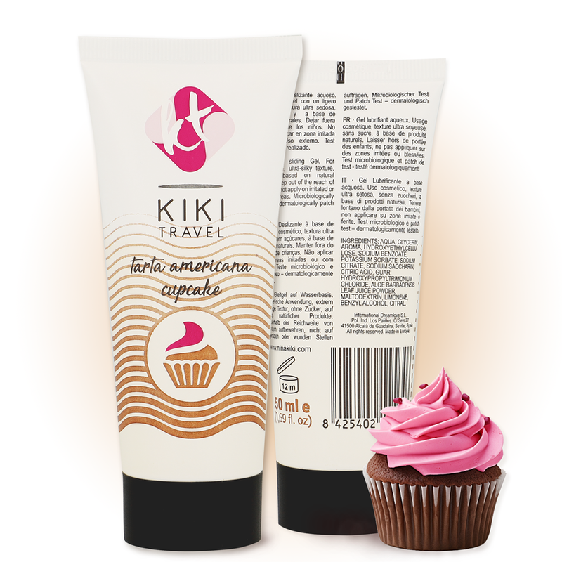 KIKÍ TRAVEL – GEL DESLIZANTE SABOR A TARTA AMERICANA CUPCAKE 50 ML