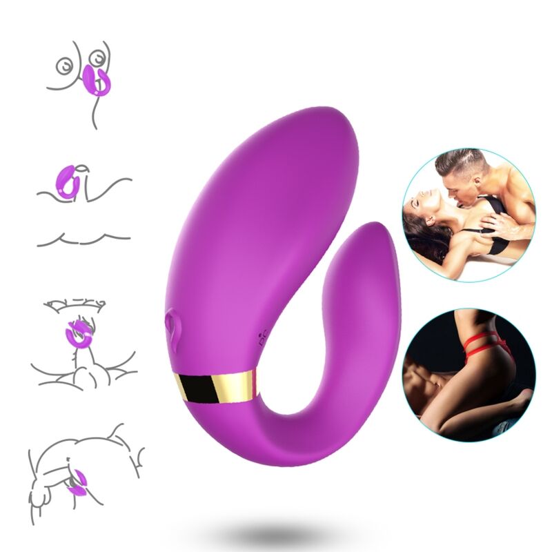 Vibrador de pareja violeta con control remoto CRESCENT ARMONY