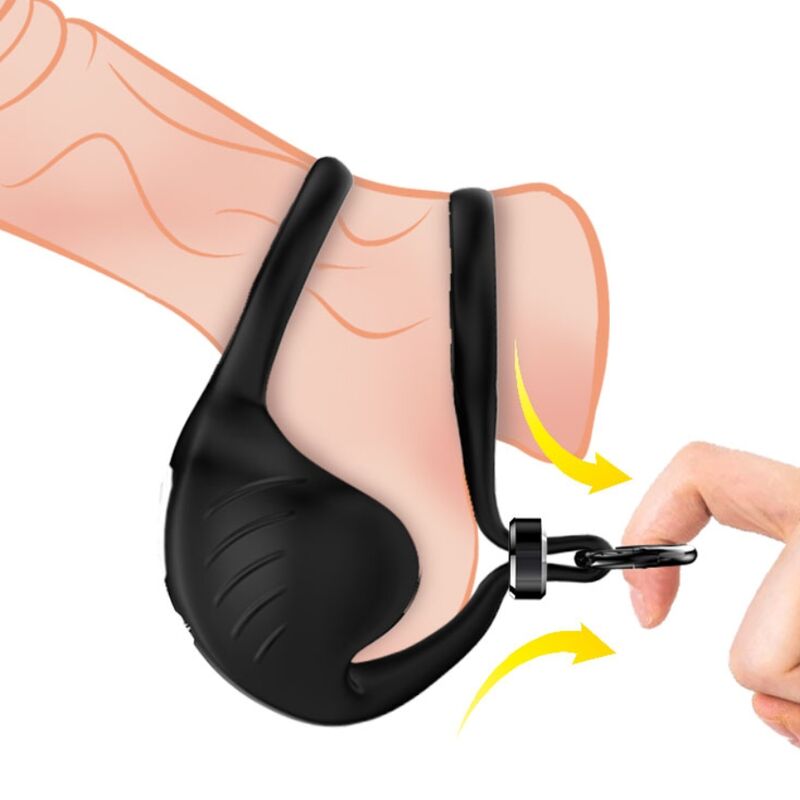 ARMONY – MANTA ANILLO VIBRADOR TESTICULOS CONTROL REMOTO NEGRO
