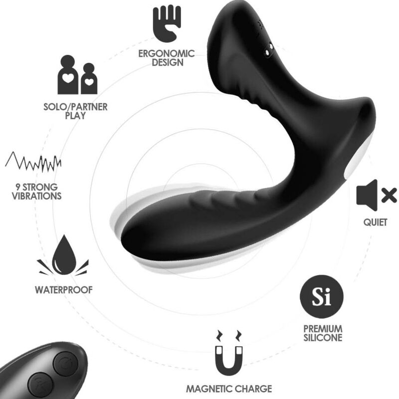 ARMONY – STORM VIBRADOR ANAL PROSTATA PLUG CONTROL REMOTO NEGRO