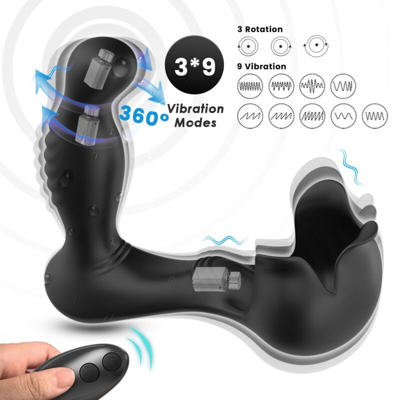 ARMONY – SURROUND VIBRADOR ANAL ESTIMULADOR TESTICULOS CONTROL REMOTO NEGRO