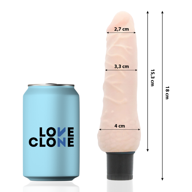 LOVECLONE – SVEN SELF LUBRICATION VIBRADOR 18.5 CM -O- 3.3 CM