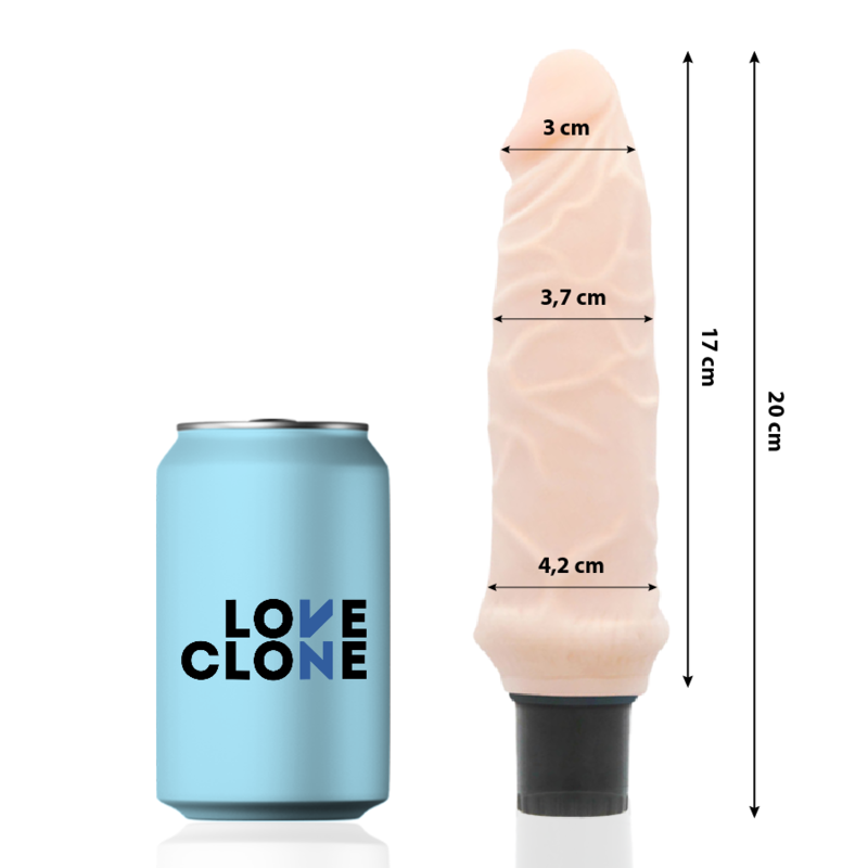 LOVECLONE – IVAR SELF LUBRICATION VIBRADOR 20 CM -O- 3.7 CM