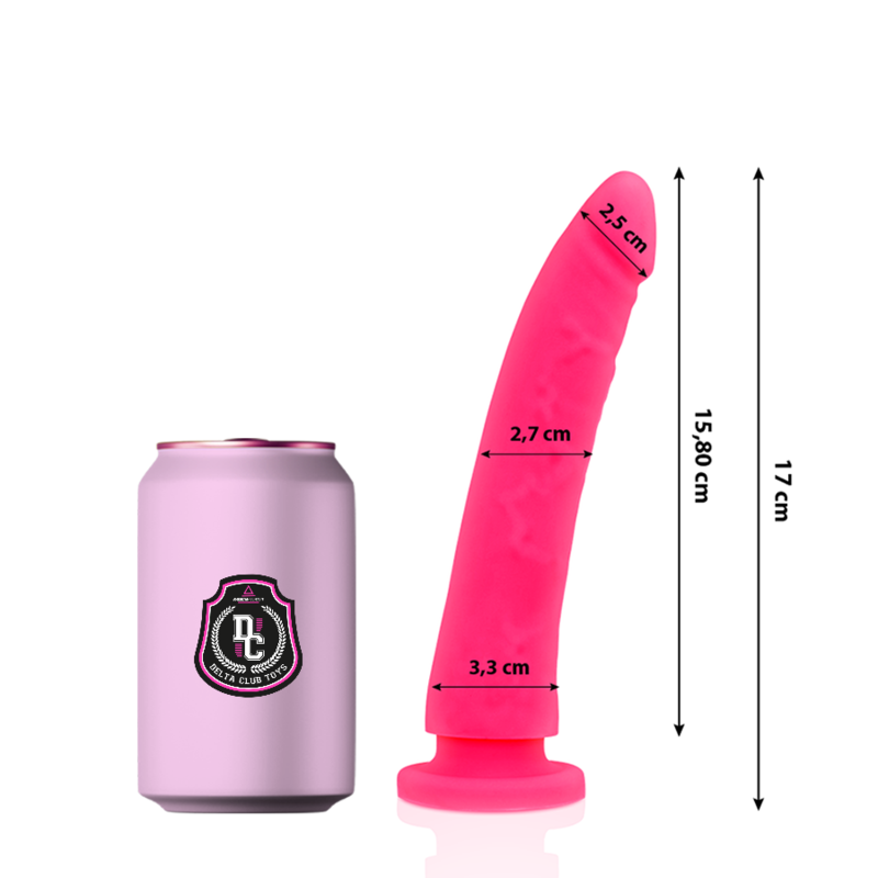 DELTA CLUB – TOYS DILDO ROSA SILICONA MEDICA 17 CM -O- 3 CM