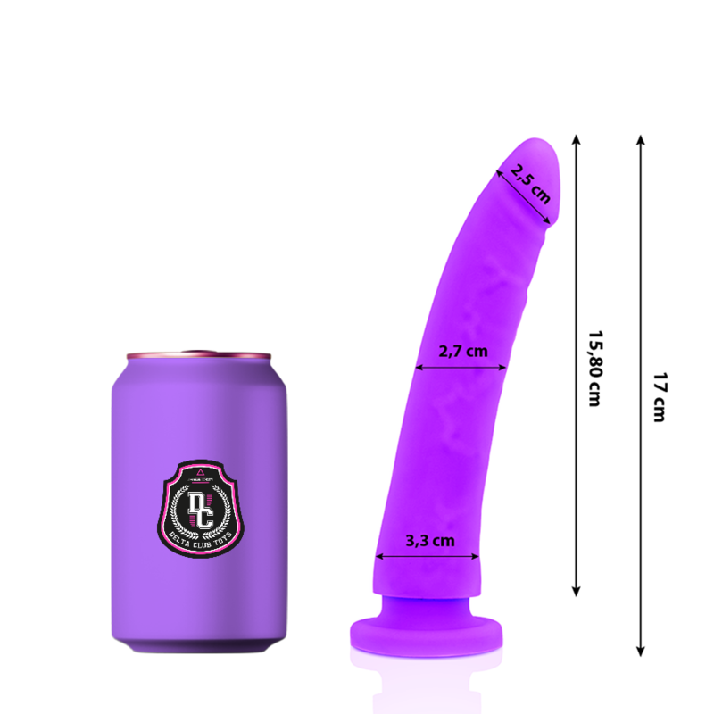 DELTA CLUB – TOYS DILDO LILA SILICONA MEDICA 17 CM -O- 3 CM