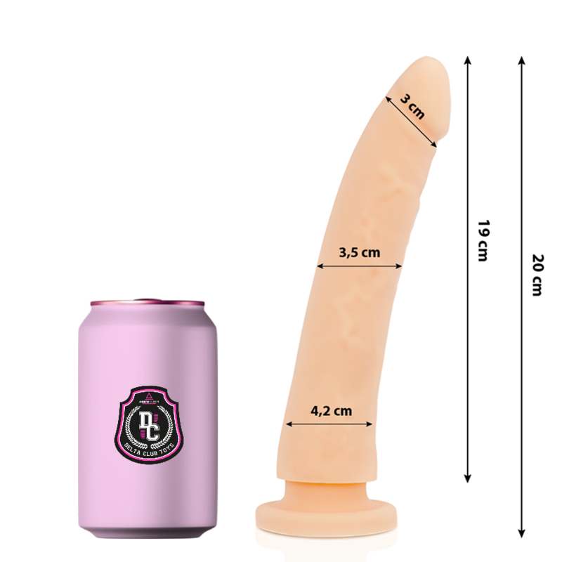 DELTA CLUB – TOYS DILDO NATURAL SILICONA MEDICA 20 CM -O- 4 CM