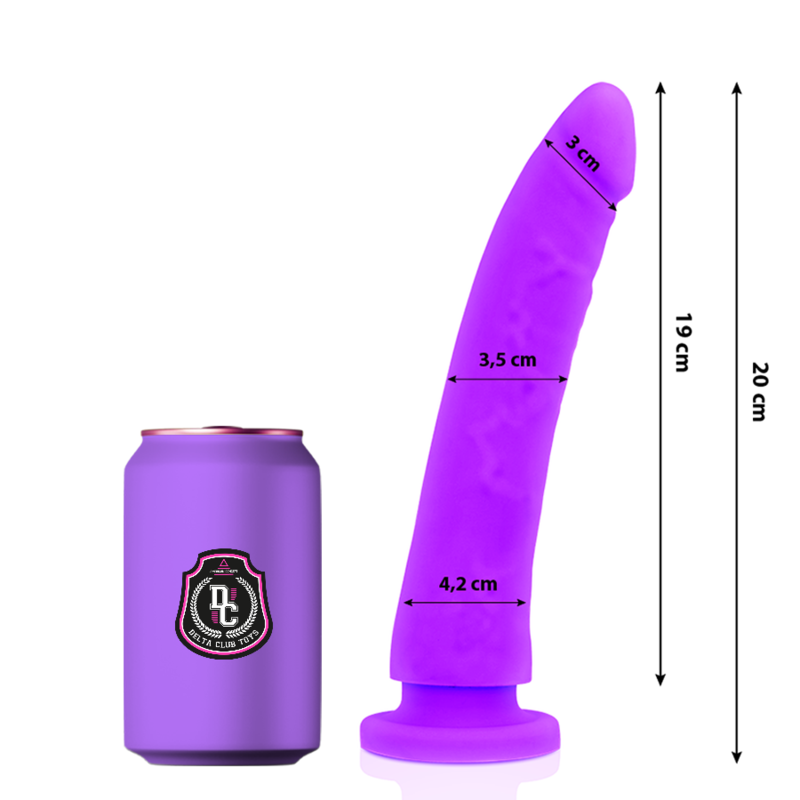 DELTA CLUB – TOYS DILDO LILA SILICONA MEDICA 20 CM -O- 4 CM