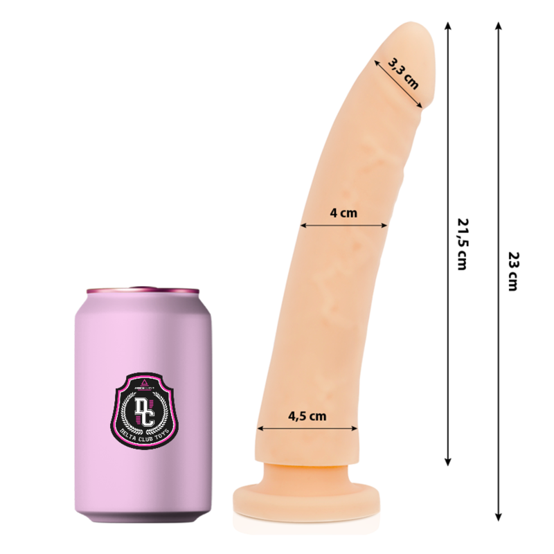 DELTA CLUB – TOYS DILDO NATURAL SILICONA MEDICA 23 CM -O- 4.5 CM