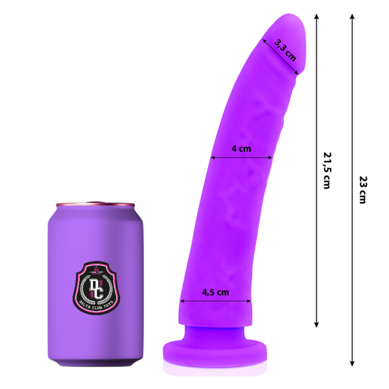 DELTA CLUB – TOYS DILDO LILA SILICONA MEDICA 23 CM -O- 4.5 CM