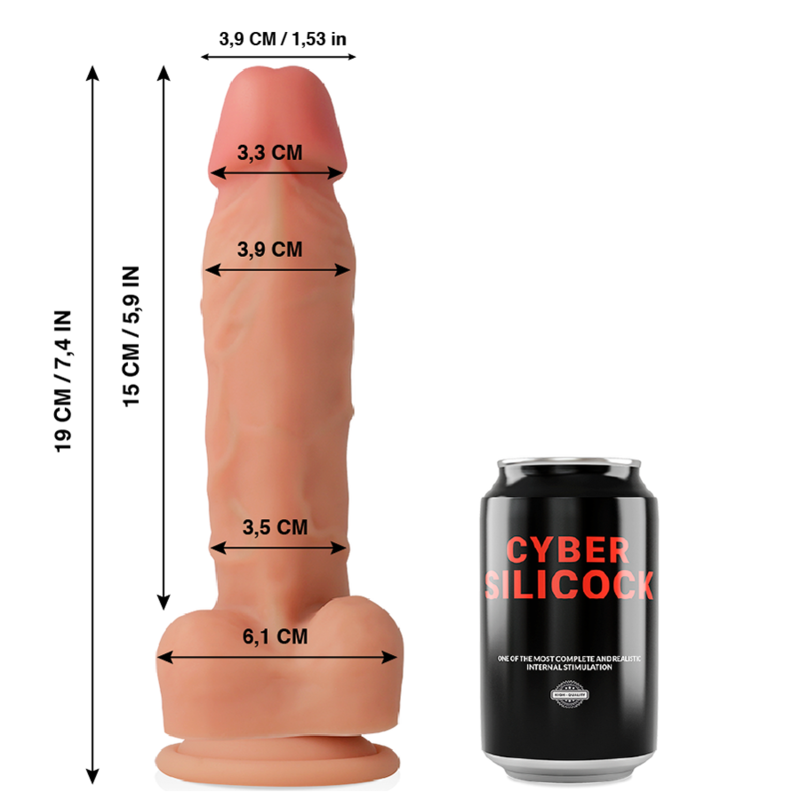 CYBER SILICOCK – OLIVER REALISTICO SILICONA LIQUIDA 19 CM -O- 3.9 CM