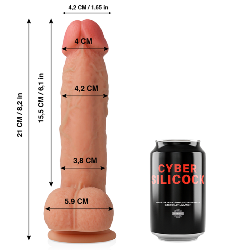 CYBER SILICOCK – SAUL REALISTICO SILICONA LIQUIDA 21 CM -O- 4.2 CM