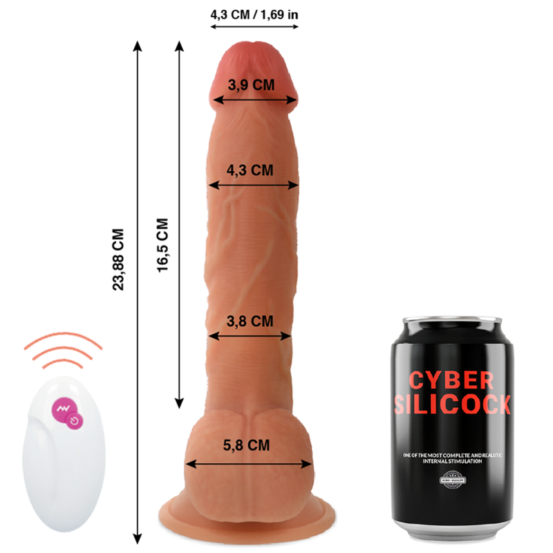 CYBER SILICOCK – REALISTICO CONTROL REMOTO MR JOHN 23.88 CM -O- 4.3 CM