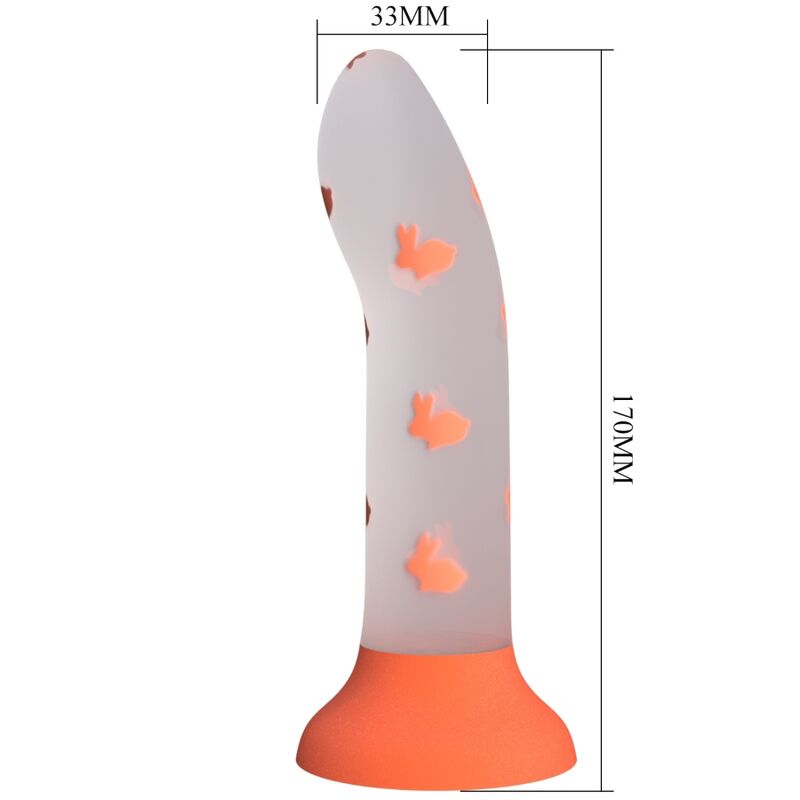PRETTY LOVE – MAGICAL NIGHTFALL DILDO SIN VIBRACIÓN LUMINOSO NARANJA